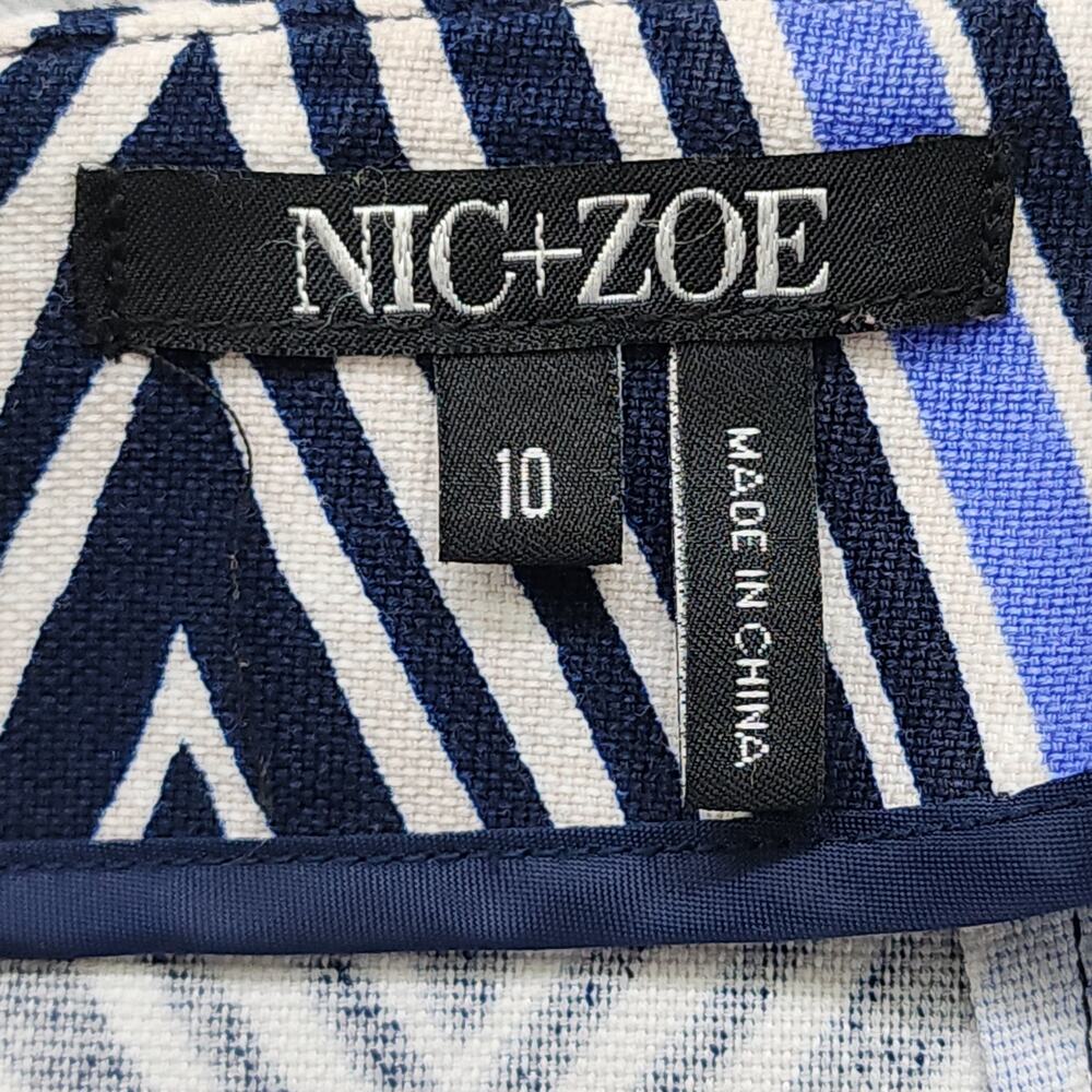 Nic+Zoe Skirt Size 10 Multicolor Tribal Geometric Pencil Stretch‎ Exposed Zip - Picture 3 of 7